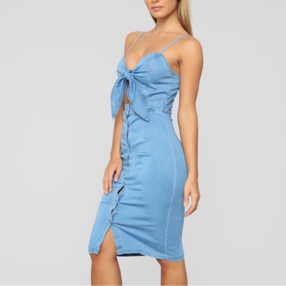 Midi denim dress - Picture 6 of 7